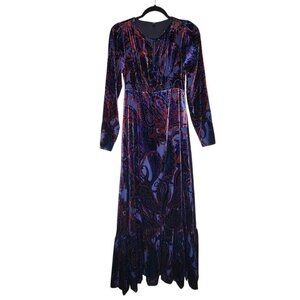 Anthropologie Vibrant Maxi Dress with Paisley Print